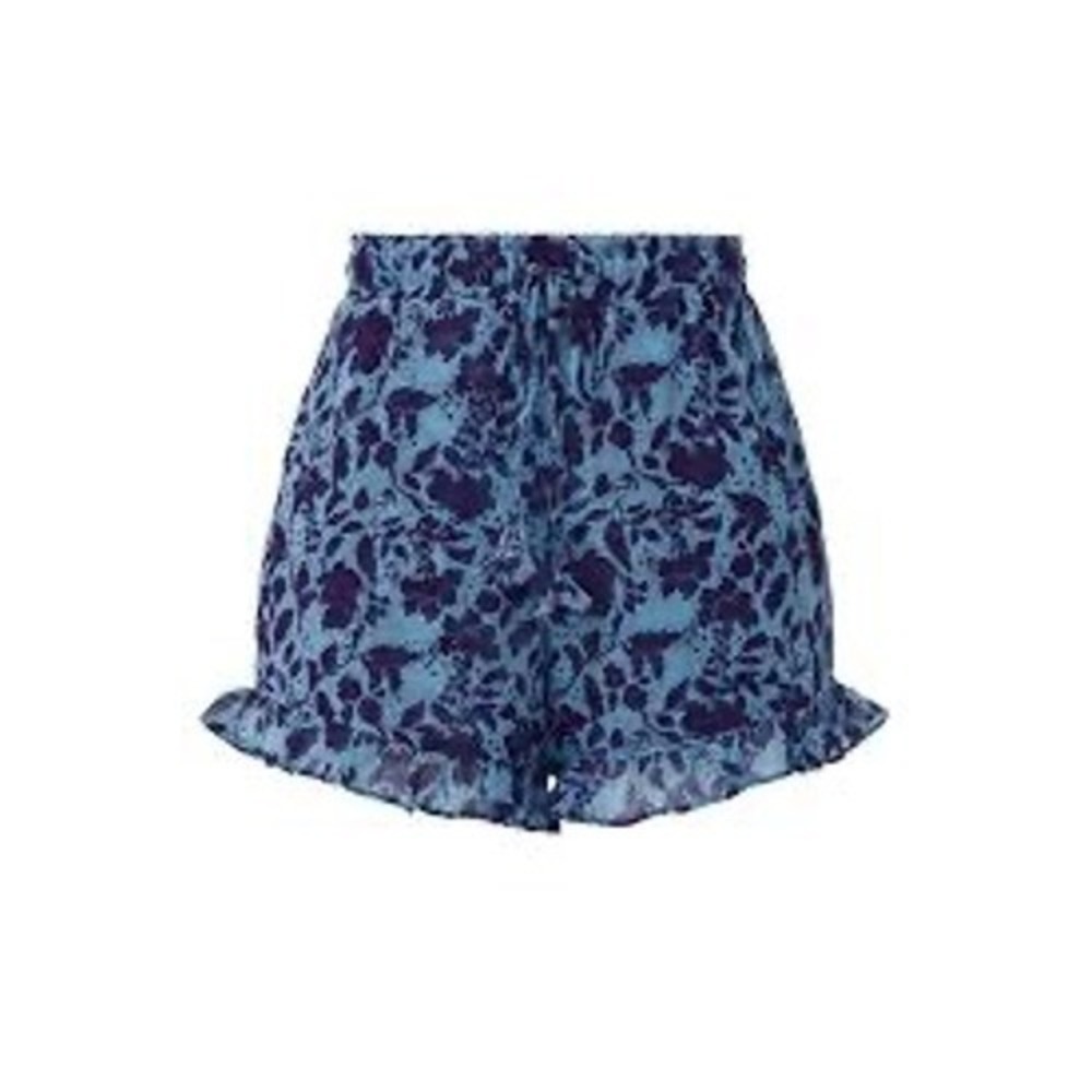 MISA Los Angeles Inca Shorts Blue Floral Ruffle Drawstring Size Small - Picture 5 of 10
